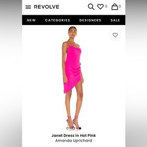 Hot pink mini asymmetrical dress! Only worn once, excellent condition.